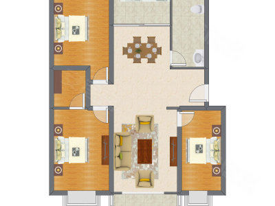 3室2厅 127.74平米