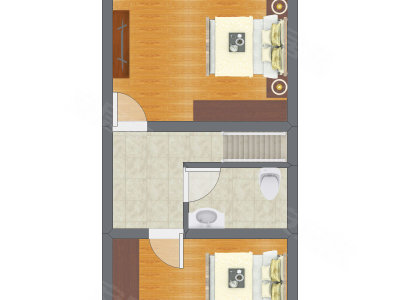 2室1厅 30.77平米户型图
