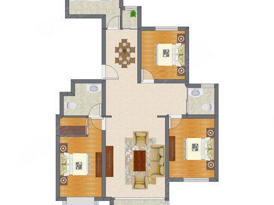3室2厅 85.55平米