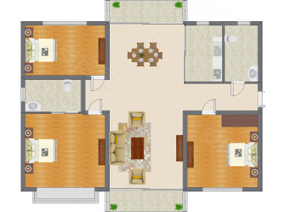 3室2厅 195.00平米