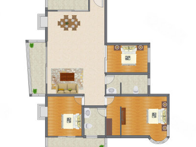 3室2厅 163.55平米