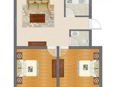 2室1厅 80.70平米户型图