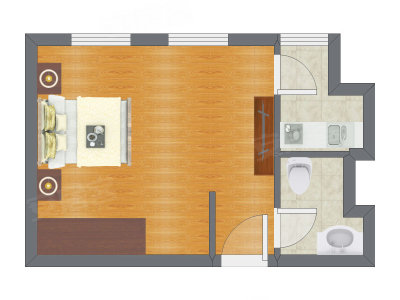 1室0厅 42.30平米户型图