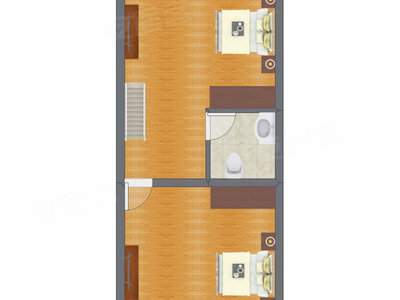 2室1厅 43.47平米