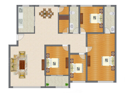 4室2厅 214.98平米