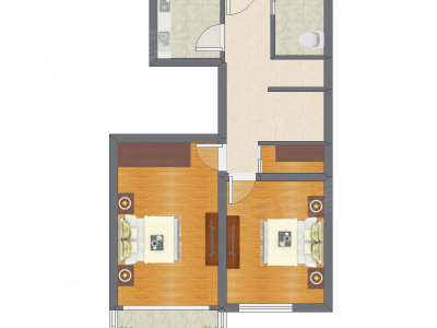 2室1厅 64.45平米