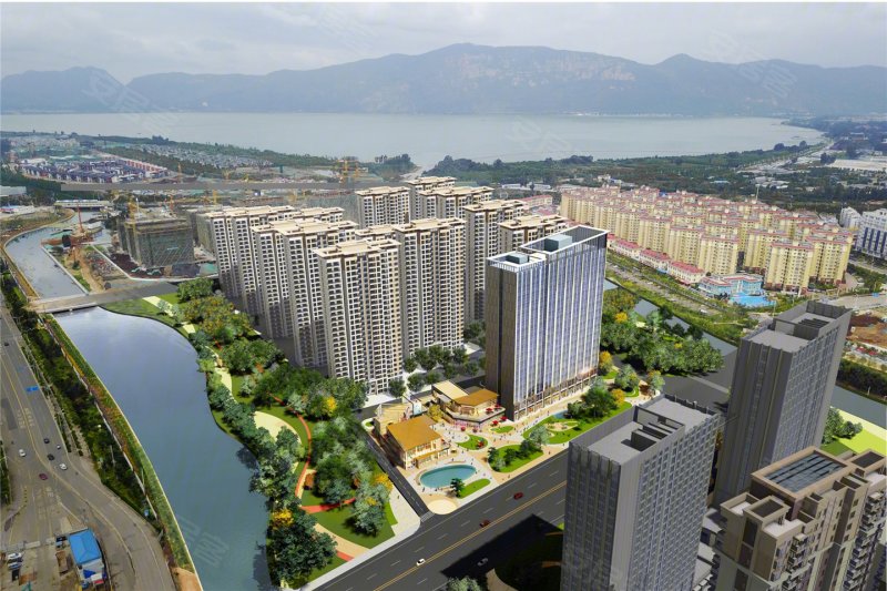 环湖东路与福保路交汇处向北(会展中心旁)-昆明万科翡翠滨江·江上