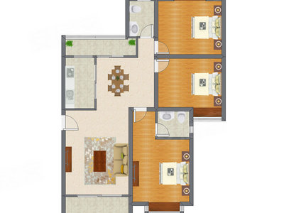 3室2厅 120.98平米
