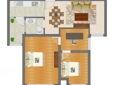3室2厅 80.02平米