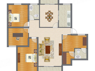 3室2厅 111.56平米