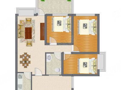3室2厅 76.85平米