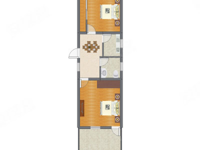 2室1厅 59.65平米
