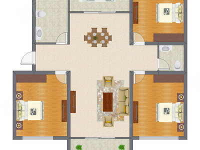 3室2厅 114.59平米