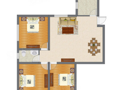 3室2厅 148.00平米户型图