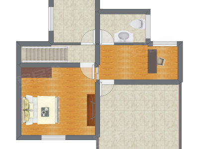 3室1厅 50.50平米