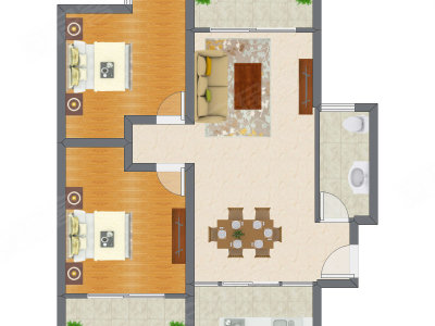 2室2厅 97.24平米