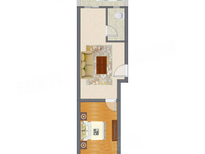 1室1厅 52.73平米
