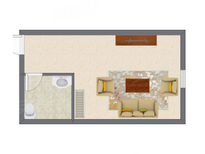 2室1厅 29.38平米户型图