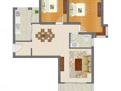 2室2厅 95.91平米