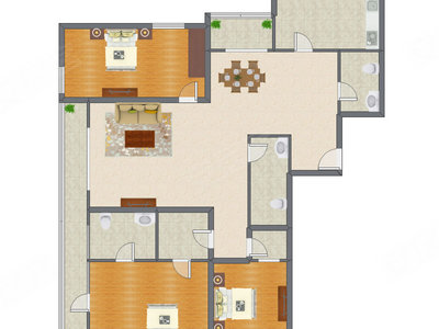 3室2厅 233.75平米