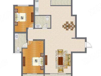 2室2厅 166.98平米