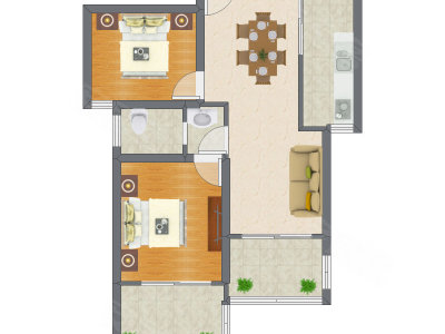 2室2厅 80.34平米