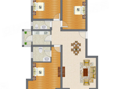 3室2厅 114.13平米