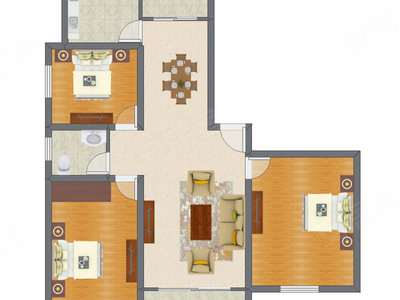 3室2厅 121.53平米