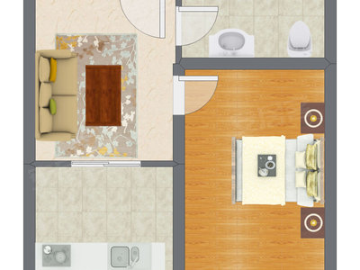 1室1厅 48.80平米户型图