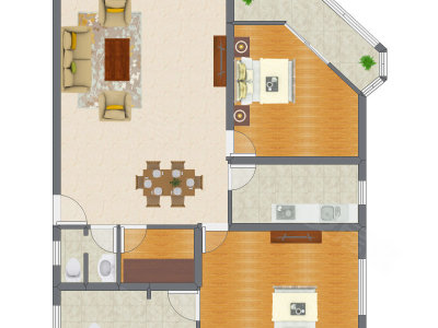 2室2厅 145.54平米