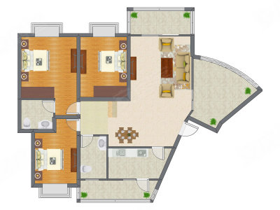 3室2厅 132.98平米