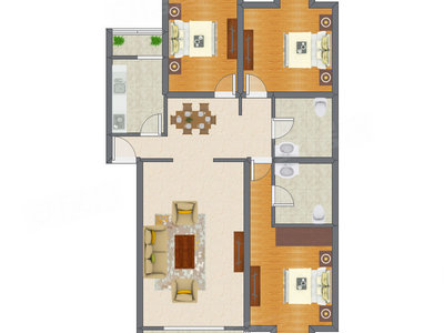3室2厅 125.95平米