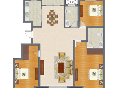 3室2厅 111.42平米