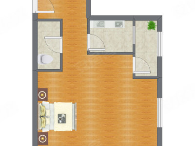 1室0厅 58.73平米