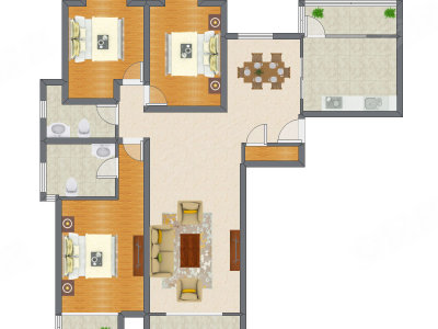 3室2厅 159.27平米