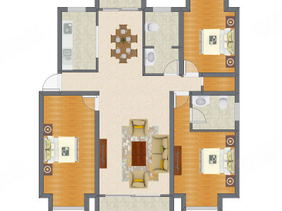 3室2厅 145.76平米