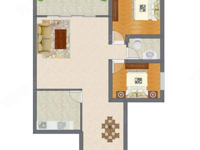 2室2厅 79.50平米