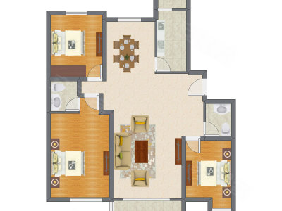 3室2厅 90.75平米