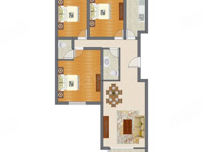 3室1厅 130.25平米