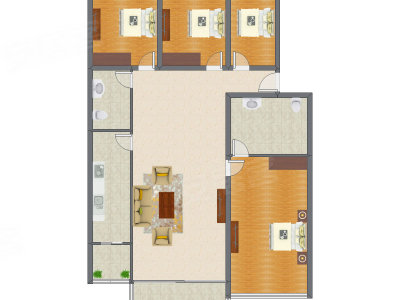 4室2厅 194.00平米户型图