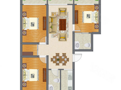 3室2厅 125.83平米