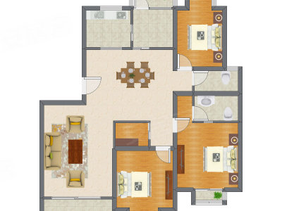 3室2厅 148.83平米户型图