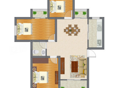 3室2厅 105.40平米