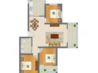 3室2厅 111.16平米