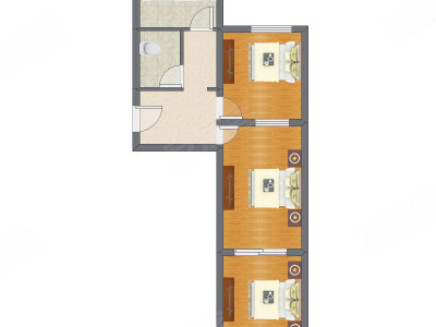 3室1厅 54.10平米