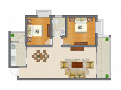 2室2厅 88.53平米