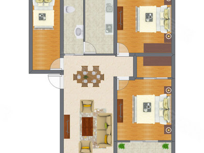 3室1厅 83.13平米
