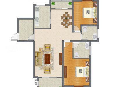 2室2厅 111.63平米