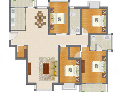 4室2厅 159.59平米