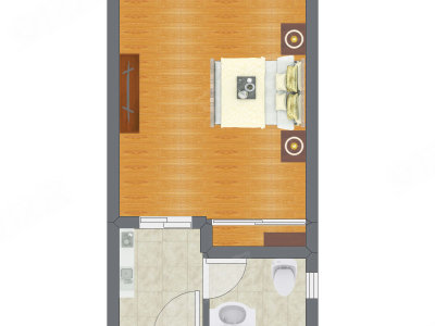 1室0厅 35.15平米